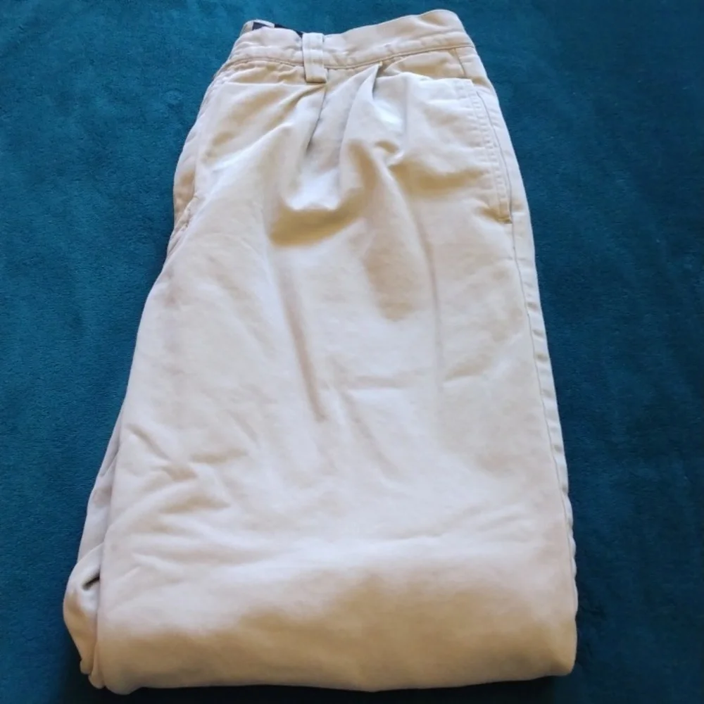 Eddie Bauer Tan/Khaki Cotton Flannel Lined Pants 34 - 30.5